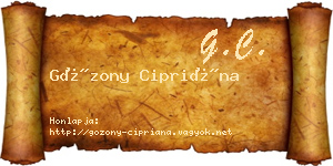 Gózony Cipriána névjegykártya